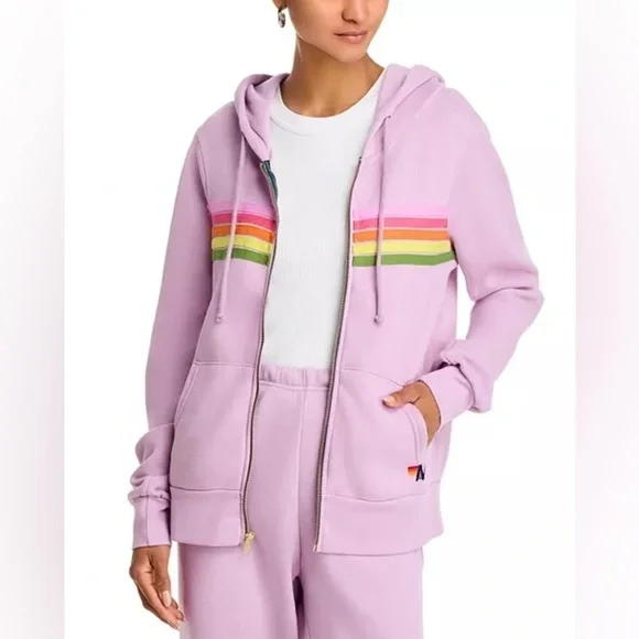 Aviator Nation 5 Stripe Hoodie Zip up Sweatshirt ๐๐ size XL - Picture 9 of 16